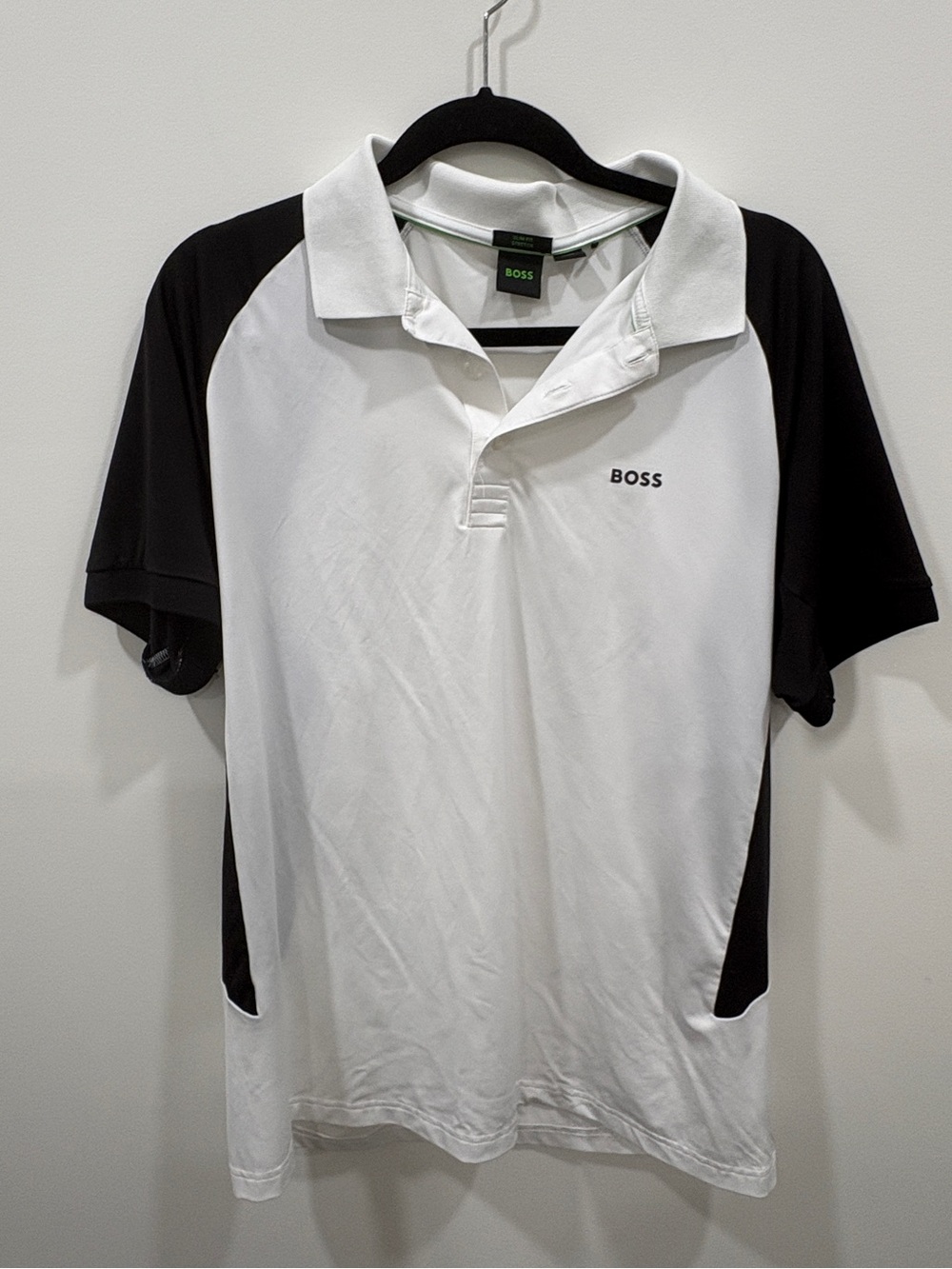 BOSS Men's White & Black golf Polo Shirt XL